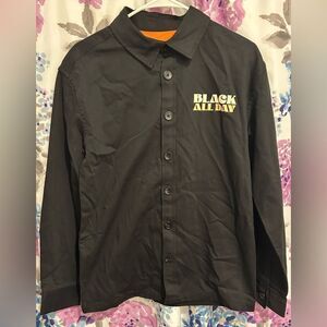 Black History Month Black Men's Long Sleeve button Shirt Small - "Black All Day